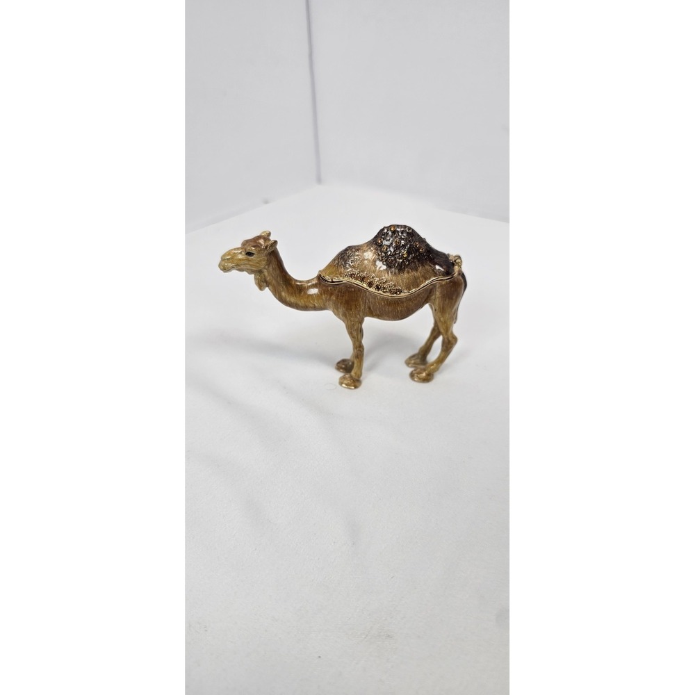 RUCINNI Camel‎ Jeweled Trinket Box Swarovski Crystal Hinged Minor Damage